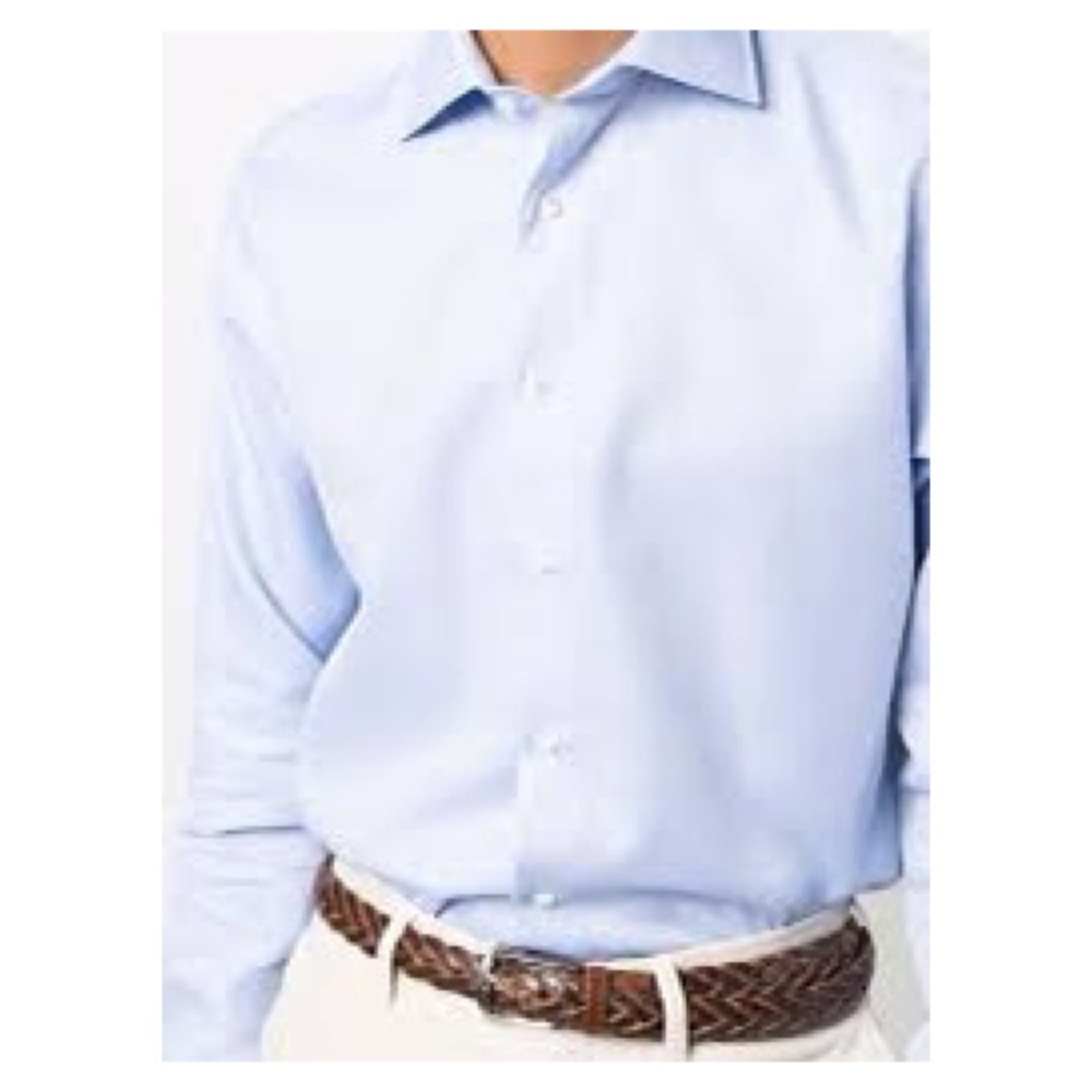Van Heisen Blue Button Down Wrinkle Free Regular Fit Button Down Shirt Large